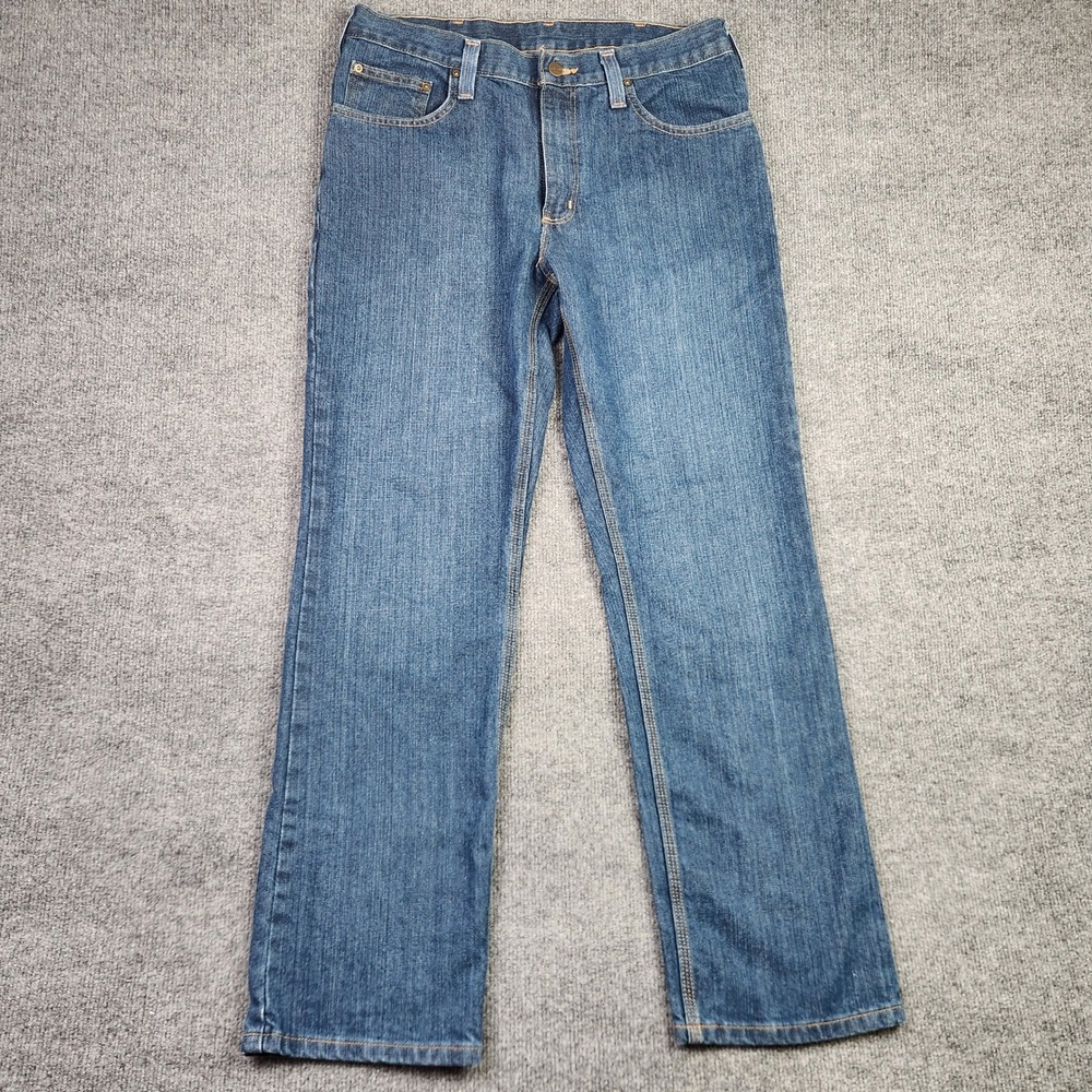 Carhartt Traditional Fit Jeans Mens 34x30 Blue Straight Leg Denim 101496 420